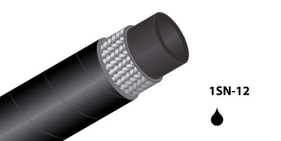 1SN-12 - (1/2&quot;) - Zwart