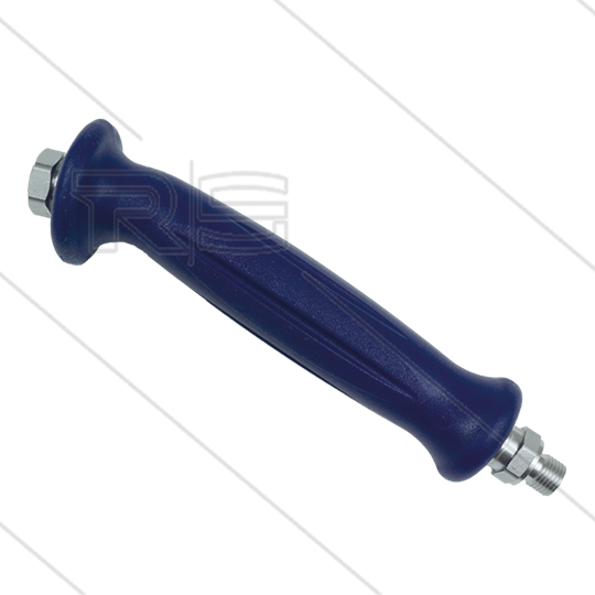 Handgreep gebogen - blauw - RVS - 350 Bar - 40 l/min - max 150°C - 1/4&quot; bi x 1/4&quot; bu