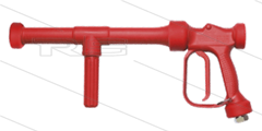 RB65 - rood - messing - verlengde uitvoering - L=500mm - 24 Bar - 60 l/min - max 90°C - 1/2&quot; bi