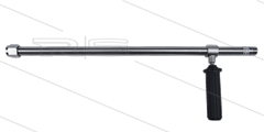 RB65 - Spuitlans RVS - nozzlehouder - L=800mm - 24 Bar - 100 l/min - max 43°C - 1/2&quot; bi x 1/2&quot; bu