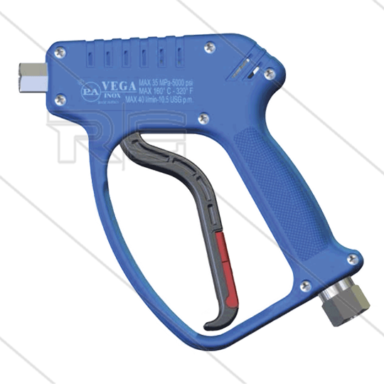 VEGA - HD pistool - RVS - blauw - 310 Bar - 40 l/min - max 160°C - 3/8&quot; bi x 1/4&quot; bi