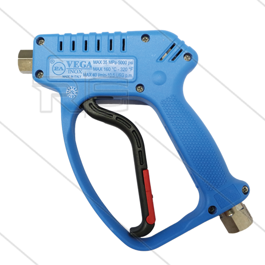 VEGA - HD pistool - RVS - blauw - 310 Bar - 40 l/min - max 160°C - 3/8&quot; bi x 1/4&quot; bi