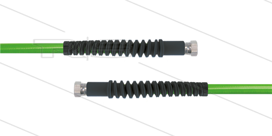 Carwash Titan-Slide slang groen 1/4&quot; - 6,0m - 2x 3/8&quot;W - 2x SKB zwart - 300 Bar