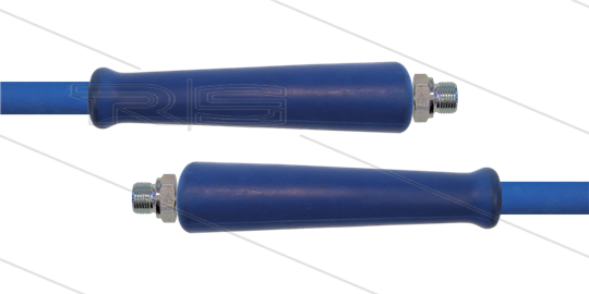 HD-slang blauw 5/16&quot; - 2SC - 20m - 2x 3/8&quot;bu RVS - 2x KBS - 400 Bar