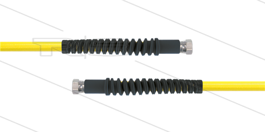 Carwash Titan-Slide slang geel 1/4&quot; - 5,5m - 2x 1/4&quot;W - 2x SKB zwart - 300 Bar