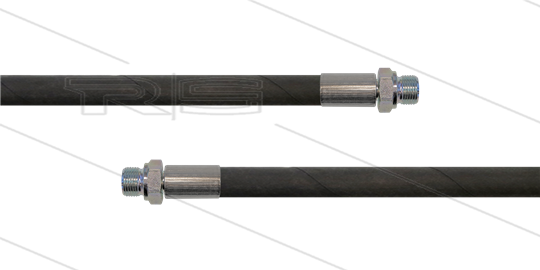 HD-slang zwart 3/8&quot; - 2SN Plus - 50m - 2x 3/8&quot;bu RVS - geen KBS - 500 Bar