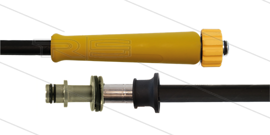 HD-slang zwart 5/16&quot; - 1SN Plus - 10m - M22x1,5 W vlak geel x Ø11mm RVS nippel met lager - 1x KBS