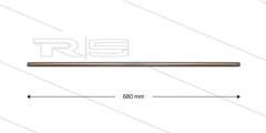 Lans - L=680mm - recht - RVS - 400 Bar - max 150°C - 2 x 1/8&quot; bu