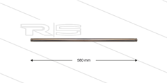 Lans - L=580mm - recht - RVS - 400 Bar - max 150°C - 2 x 1/8&quot; bu