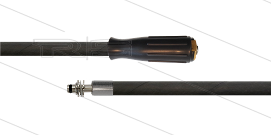 HD-slang zwart 5/16&quot; - 1SC - 20m - M22x1,5 lange wartel x Ø11mm RVS pistoolnippel met lager