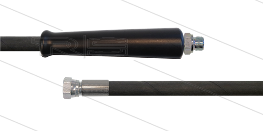 HD-slang zwart 3/8" - 1SC - 15m - 3/8"bu x 1/2"W - 1x KBS - 250 Bar
