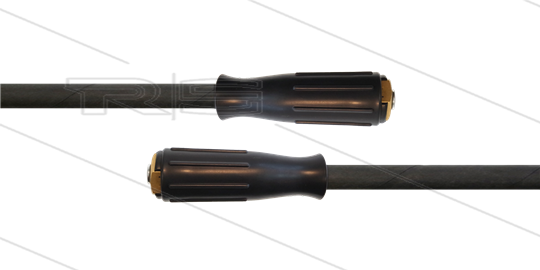 HD-slang zwart 1/4&quot; - 1SC - 15m - 2x M22x1,5 lange wartel - 250 Bar