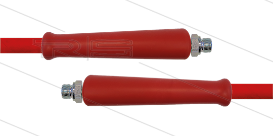 HD-slang rood 3/8&quot; - 2SN Plus - 35m - 2 x 3/8&quot; bu RVS - 2x KBS rood - 500 Bar