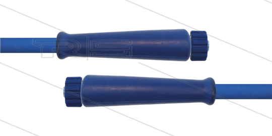HD-slang blauw 3/8&quot; - 2SN Plus - 5,0m - 2x M22x1,5W RVS - 2x KBS - 500 Ba