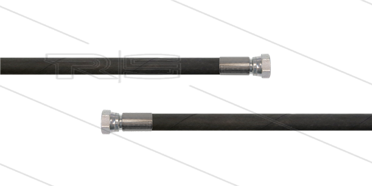 HD-slang zwart 1/4&quot; - Flexy - 1SN - 10m - 2x 1/2&quot; W - geen KBS - 300 Bar