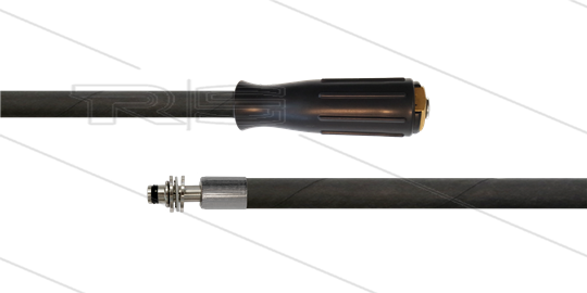 HD-slang zwart 1/4&quot; - Flexy - 1SN - 20m - M22x1,5 lange wartel x Ø11mm RVS pistoolnippel met lager