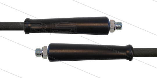 HD-slang zwart 3/8&quot; - 2SN Plus - 5,0m - 2x 3/8&quot;bu RVS - 2x KBS - 500 Bar