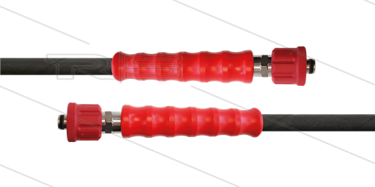 HD-slang zwart 3/8&quot; - 2SN Plus - 40m - 2x M24x1,5 W RVS - 2x KBS rood - 500 Bar