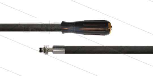 HD-slang zwart 5/16&quot; - 2SC - 10m - M22x1,5 lange wartel x Ø11mm RVS pistoolnippel met lager