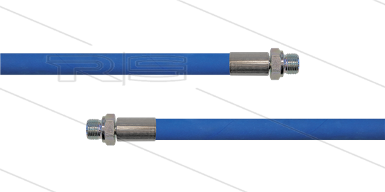 HD-slang blauw 3/8&quot; - 2SC - 20m - 2x 3/8&quot;bu RVS - geen KBS - 400 Bar