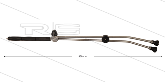 RP53 dubbele lans - L=980mm - RVS - bovenknop - isolatie L=290mm - 400 Bar - max 80°C - 1/4&quot; bu