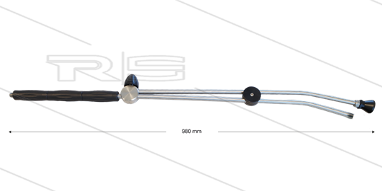 RP53-V dubbele lans t.b.v. vuilfrees - L=980mm - RVS - bovenknop - isolatie L=290mm - 400 Bar