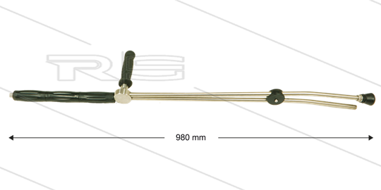 RP54-V dubbele lans t.b.v. vuilfrees - L=980mm - RVS - zijgreep - isolatie L=290mm - 400 Bar