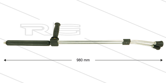 ST54 dubbele lans - L=980mm - staal verzinkt - zijgreep - isolatiedeel L=300mm - 310 Bar - max 150°C