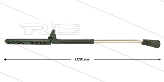 LD9 dubbele lans - L=1090mm - RVS - bovenknop en zijgreep - 250 Bar - max 160°C - excl. nozzles