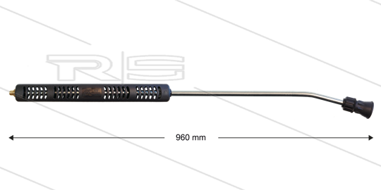 S3 lans - L=960mm - gebogen - staal verzinkt - open isolatie L=360mm - 250 Bar - max 160°C - 1/4&quot; bu