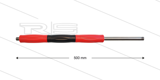 RP50 lans - L=500mm - recht - RVS - isolatie L=295mm - rood/zwart - 500 Bar - max 80°C - 2x 1/4&quot; bu