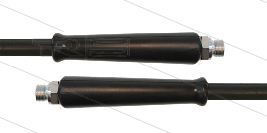 HD-slang zwart 3/8&quot; - 1SN - 15m - 2x 1/4&quot;bu - 2x KBS - 210 Bar