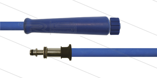 HD-slang blauw 5/16&quot; - 2SC - 15m - M22x1,5 W vlak x Ø11mm RVS nippel met lager - 1x KBS -  400 bar