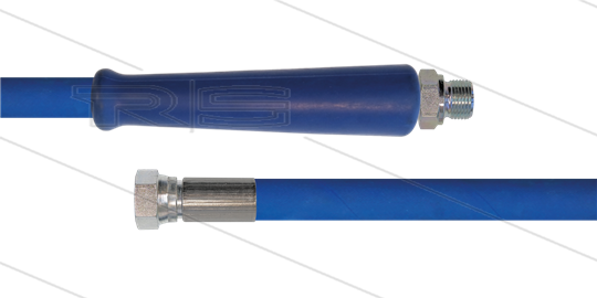 HD-slang blauw 1/2&quot; - 2SC - 15m - 3/8&quot;bu x 1/2&quot;W RVS - 1x KBS - 400 Bar