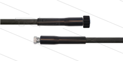 HD-slang zwart 1/4&quot; - 1SC - 20m - M22x1,5 W vlak x 3/8&quot;W - 2x KBS - 250 Bar