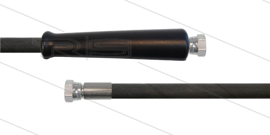 HD-slang zwart 3/8&quot; - 2SN Plus - 35m - 2x 1/2&quot;W RVS - 1x KBS - 500 Bar