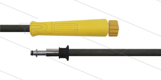 HD-slang zwart 5/16&quot; - 2SC - 50m - M22W vlak geel x Ø11mm RVS pistoolnip + lager - 1x KBS geel
