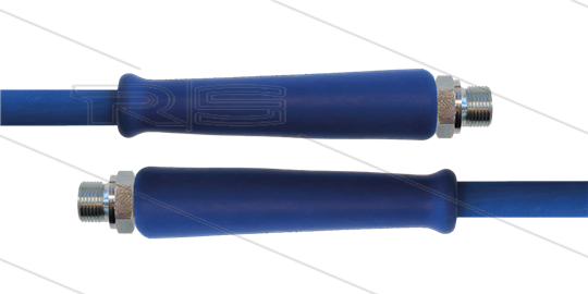 HD-slang blauw 5/16&quot; - 2SC - 15m - 2x 3/8&quot;bu - 2x KBS - 400 Bar
