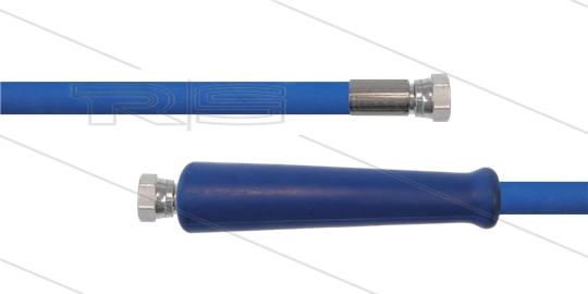 HD-slang blauw 5/16&quot; - 2SC - 20m - 2x 3/8&quot;W RVS - 1x KBS - 400 Bar