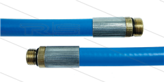 NW5 rioolslang - blauw - 20m - 250 Bar - zonder nozzle - 1/4&quot; bu x 1/8&quot; bu met O-ring - max 60°C