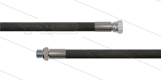 HD-slang zwart 3/8&quot; - 2SN Plus - 25m - 1/2&quot;W x 1/2&quot;bu  RVS - geen KBS - 500 Bar