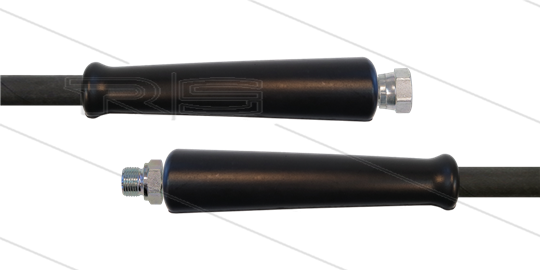 HD-slang zwart 3/8&quot; - 2SN Plus - 20m - 3/8&quot;W RVS x 3/8&quot;bu RVS - 2x KBS - 500 Bar