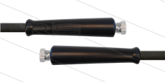 HD-slang zwart 3/8&quot; - 2SC - 10m - 2x 3/8&quot; W RVS - 2x KBS - 400 Bar