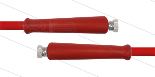 HD-slang rood 3/8&quot; - 2SN Plus - 50m - 2x 3/8&quot;W RVS - 2x KBS rood - 500 Bar