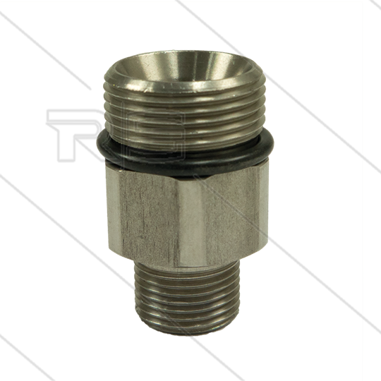 AR9 - M24x1.5 - nippel - RVS - 600 Bar - Ø15mm - max 160°C - 3/8" bu