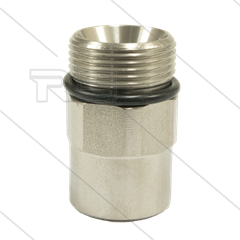 AR9 - M24x1,5 - nippel - RVS - 600 Bar - Ø15mm - max 160°C - 3/8" bi