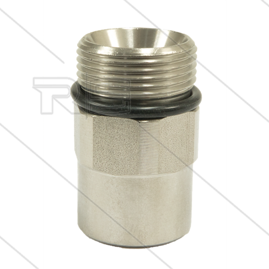 AR9 - M24x1,5 - nippel - RVS - 600 Bar - Ø15mm - max 160°C - 3/8" bi