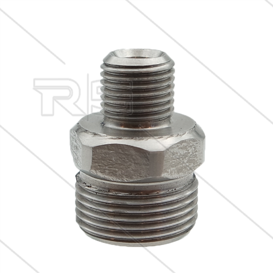 M22x1,5 - snelkoppeling nippel - RVS - 500 Bar - Ø14mm - max 150°C - 1/4&quot; bu