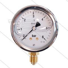 Manometer 0-6 Bar - 1/4&quot; bu - onderaansluiting - Ø63mm