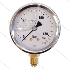 Manometer 0-160 Bar - 1/4&quot; bu - onderaansluiting - Ø63mm